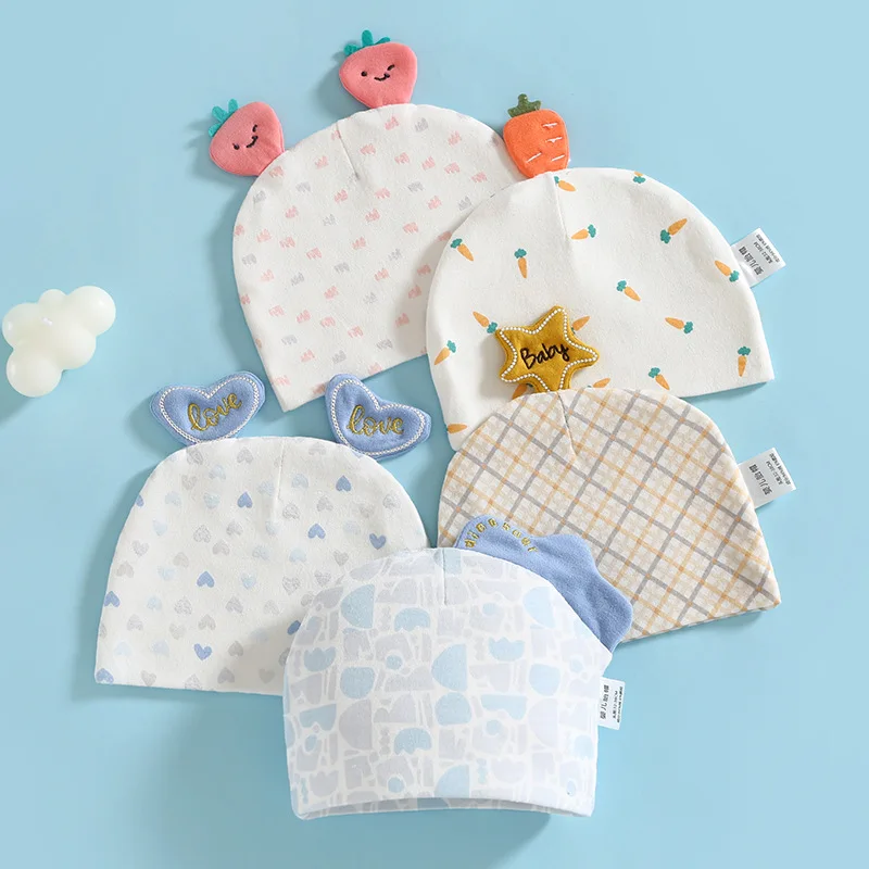 

Cartoon Baby Hat Newborn Beanie Cap Cotton Newborn Hat Baby Photography Props Cap Infant Toddler Boy Girl Hat Baby Goods 0-3m