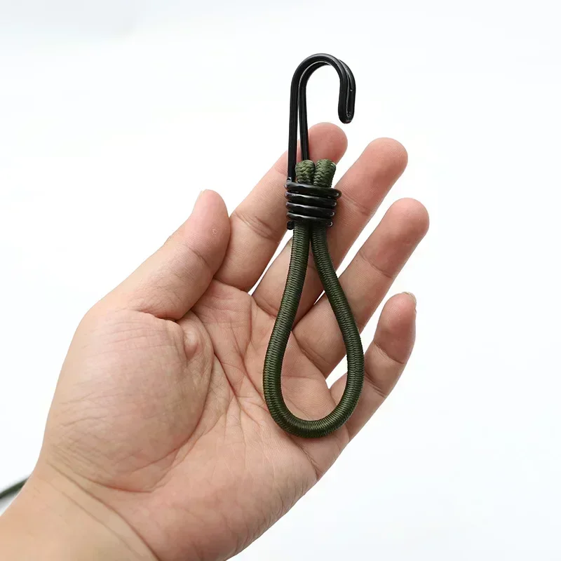 Outdoor Tent Ropes Camping Tent Accessories 15cm Tent Elastic Rope Cord with Hook Camping Tent Fixation Elastic Stretch Rope