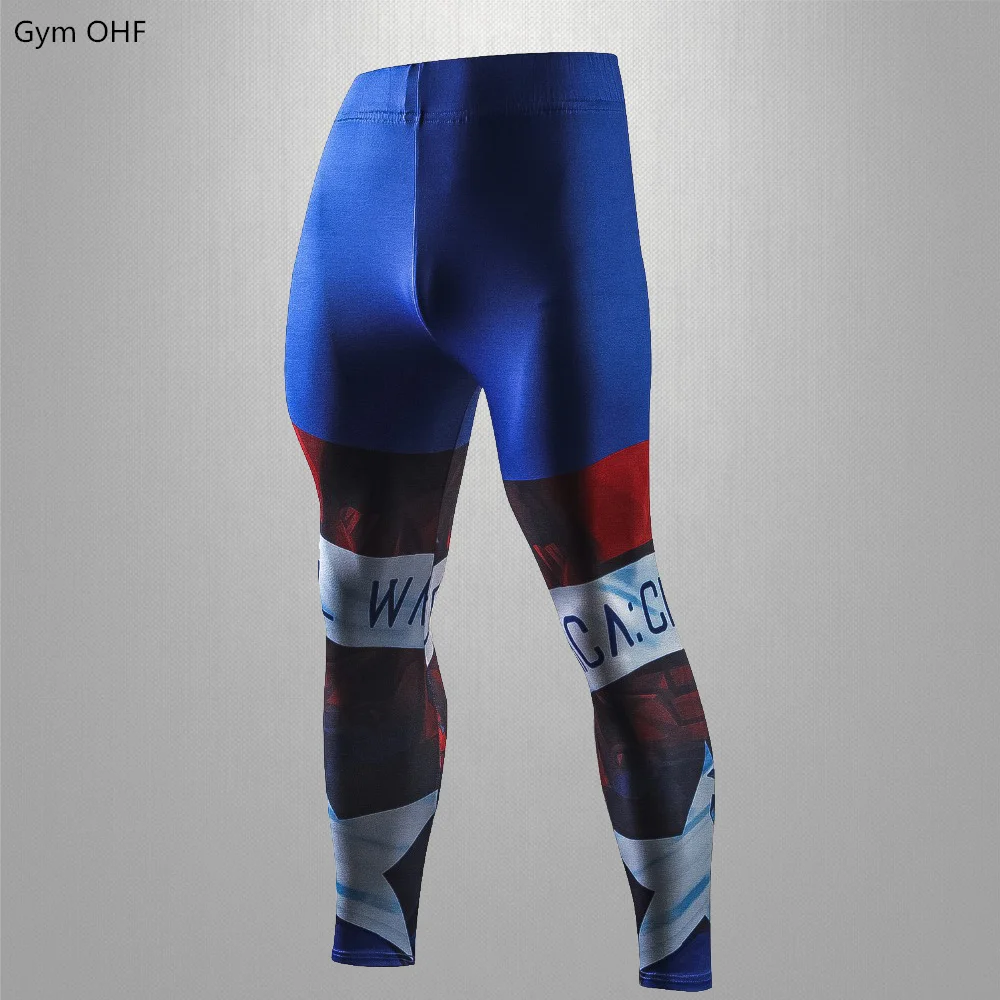 Men's 3D printing Compression Pants Cycling Running Basketball Soccer Elasticity Sweatpants Fitness TightsTrousers Rash Guard