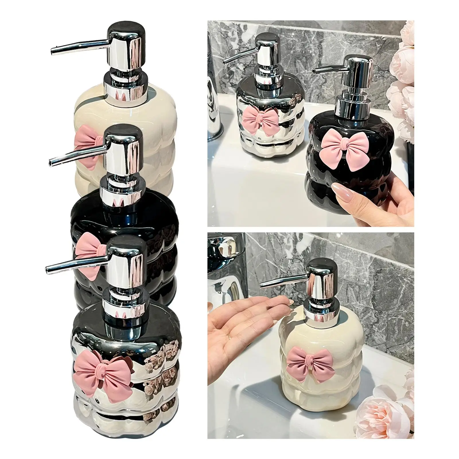 Hand Soap Dispenser Modern Manual Lotion Dispenser Lotion Bottle Refillable for Bathroom Restaurant Kitchen Farmhouse Toilet