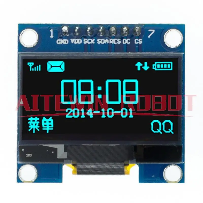 1pcs 1.3 인치 oled 모듈 흰색/파란색 spi/iic i2c 통신 색상 128x64 1.3 인치 oled lcd led 디스플레이 모듈 1.3 oled 모듈