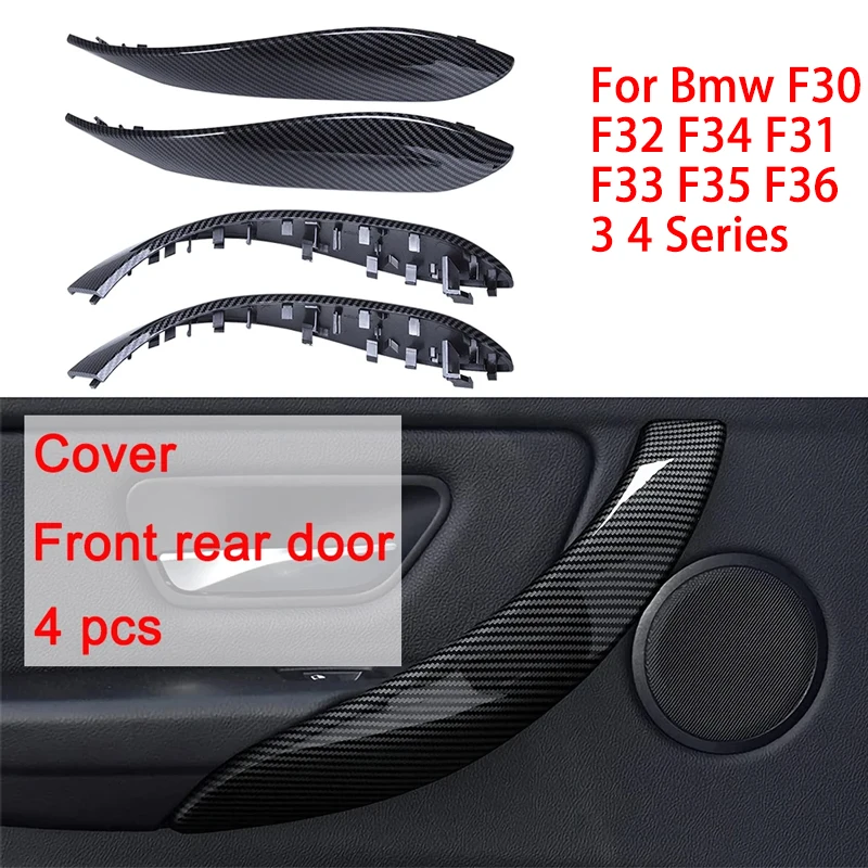 4 Pezzi per BMW Serie 3 F30 F80 F31 F32 F33 F34 F35 F36 2013-18, Maniglia Interna per Porta con Copertura Decorativa, Accessori Auto  34