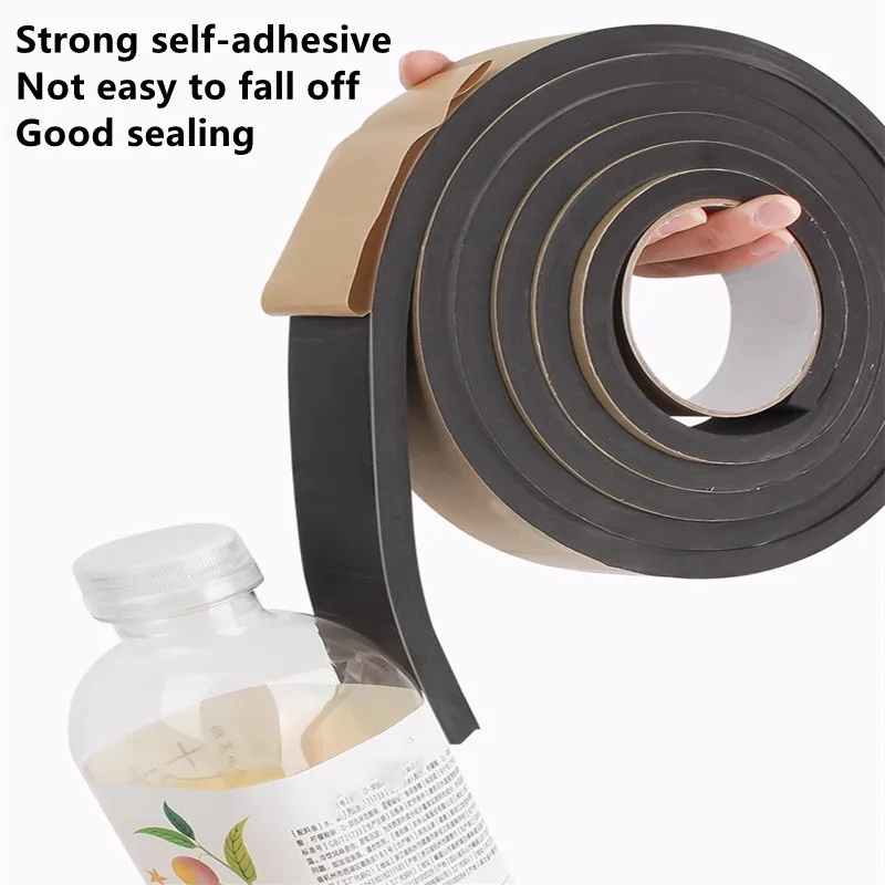 Self Adhesive Sponge Seal Strip Thicken EPDM Rubber Single Sided Adhesive Soundproof Foam Anti-collision Seal Gasket Door Seal Strip Sealing Strip Tape Window Seal Strip Sealing Tape Rubber Seal Strip Sealing Strip