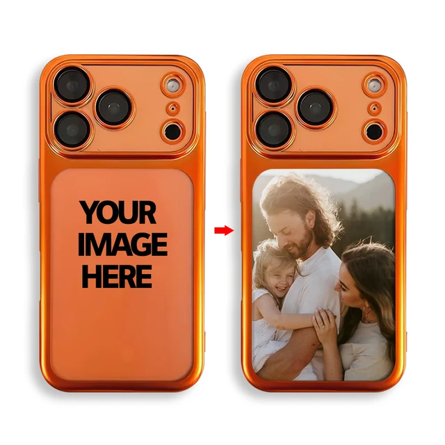 Luxury Matte Hard PC Ultra Slim Case for iPhone 17 Pro Max 16 15 14 13 Plating Camera Film Protector Customized couple photos 1