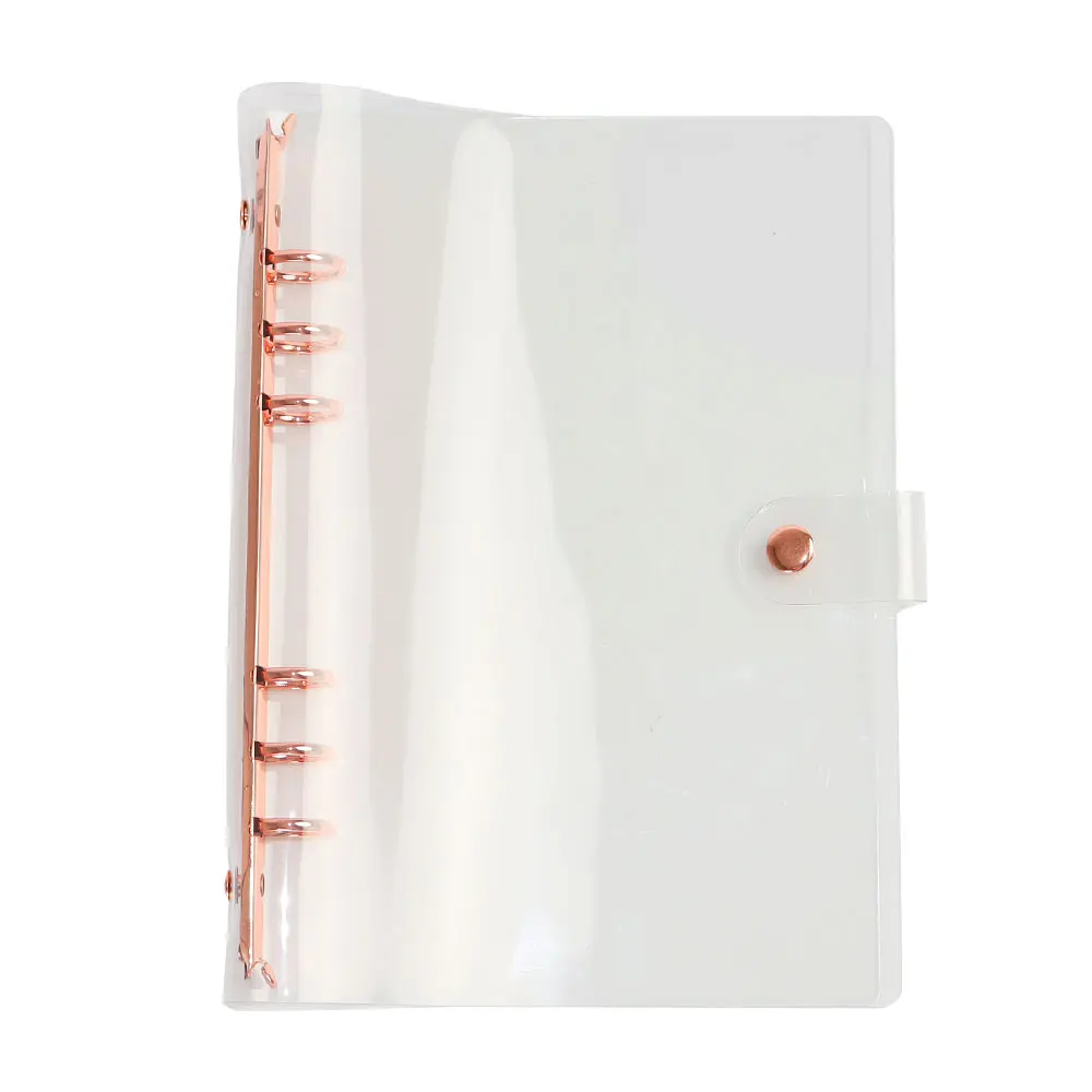Transparent 6 Hole A5 Binder Rose Gold A6 Budget Binders Looseleaf Pvc