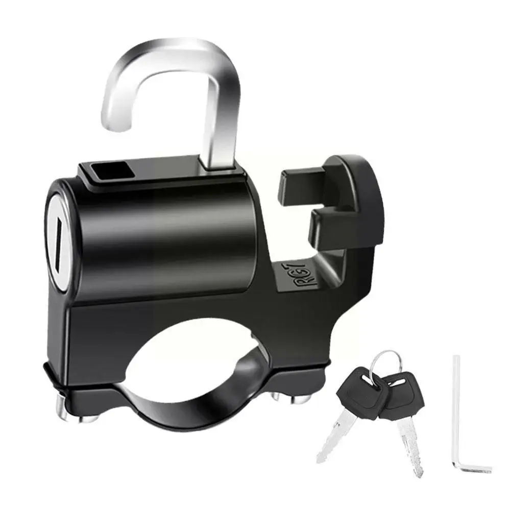 

Upgrade Motorcycle Helmet Lock With Hook Helmet Anti-Theft Security Locks For Handlebar Mount With 2 Keys and Installation Y9F4