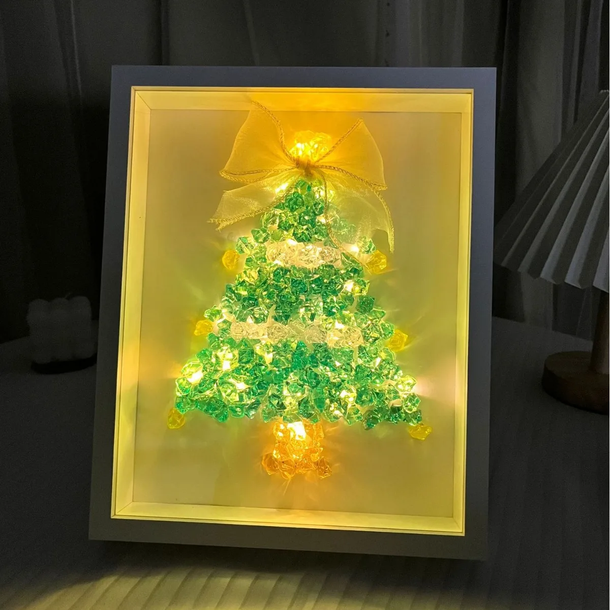 

Diy Christmas tree Crystal photo frame handmade Christmas gifts Crystal Christmas presents for girls' birthdays.