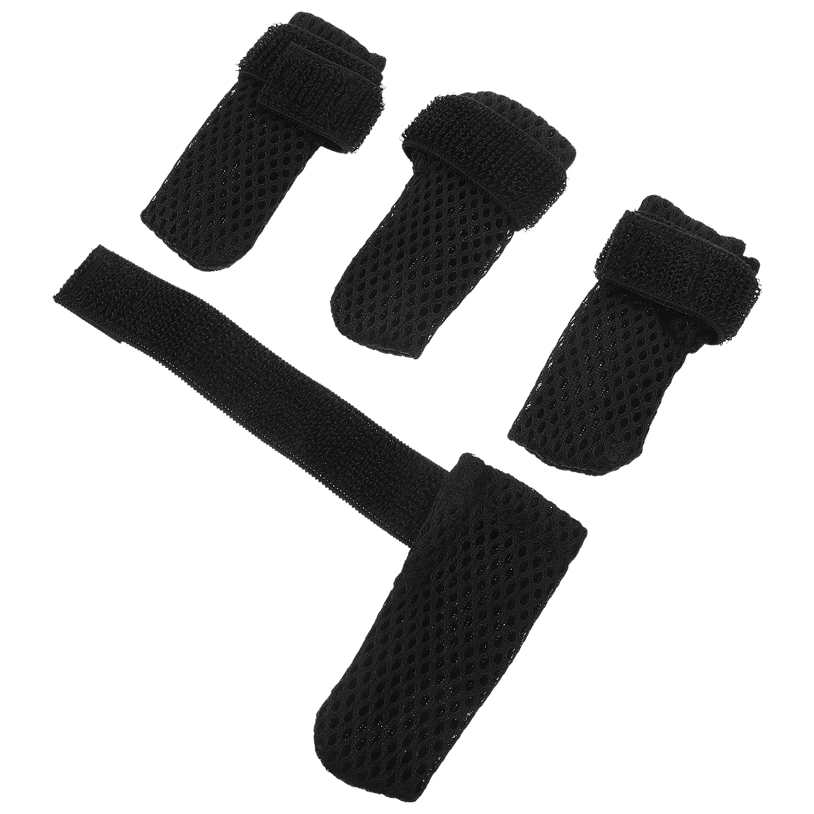4 Pcs Black Polyester Adjustable Cat Shoes Durable Protector Comfortable Cat Socks Claw Covers Pet Products