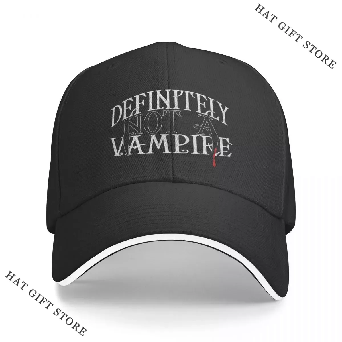 

Best DEFINITELY NOT A VAMPIRE Cap Baseball Cap baseball caps hip hop hat men's Women's