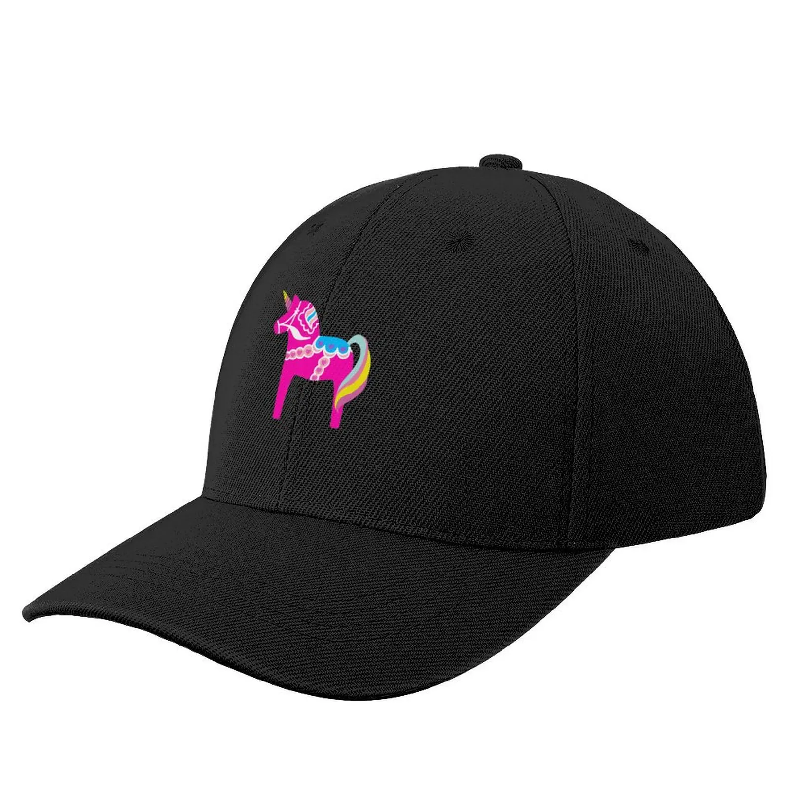 

Pink Dala Horse Unicorn Swedish Dalecarlian Horse Baseball Cap hard hat Luxury Man Hat Snap Back Hat Hats Woman Men's