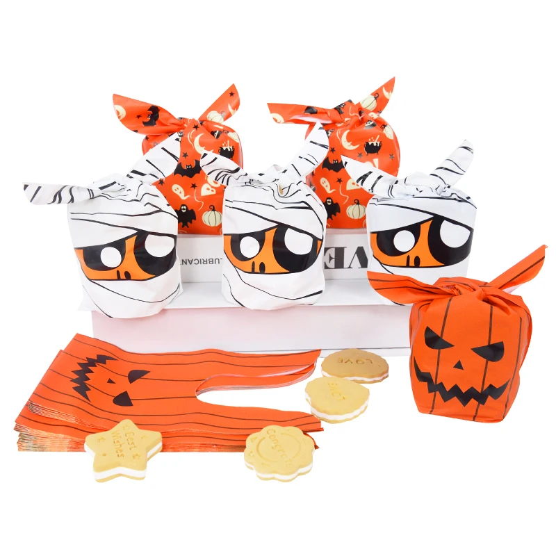 25 stücke Halloween Süßigkeiten Tasche Süßes oder Saures Kürbis Geist Kaninchen Ohr Snack Kekse Geschenke Verpackung Taschen Halloween Party Dekorationen – Detail 8
