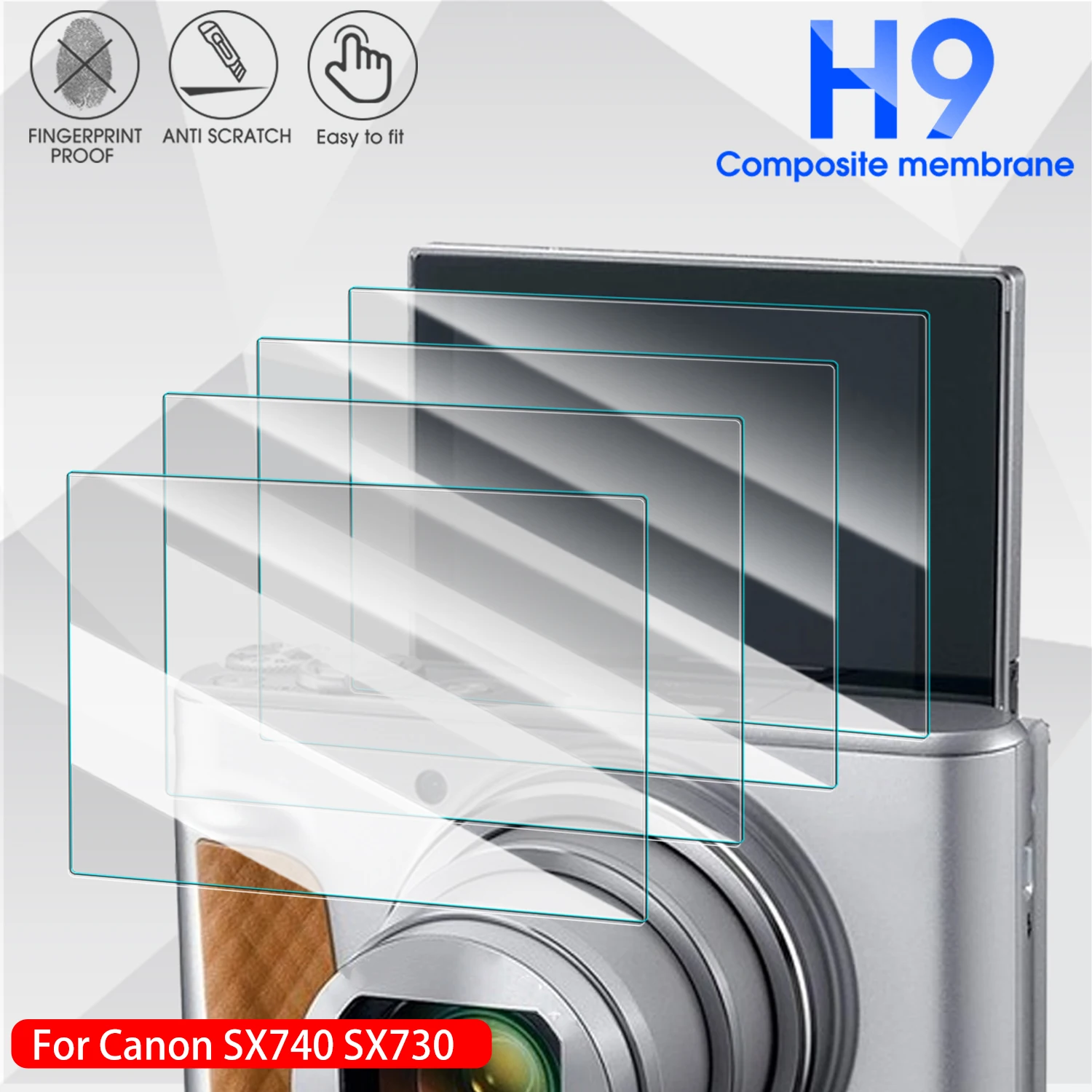 캐논 파워샷 SX740 SX730 EOS C50 R8 R10 R50 RP EOSC50 디지털 카메라용 강화 유리 화면 보호 필름 (스크래치 방지)
