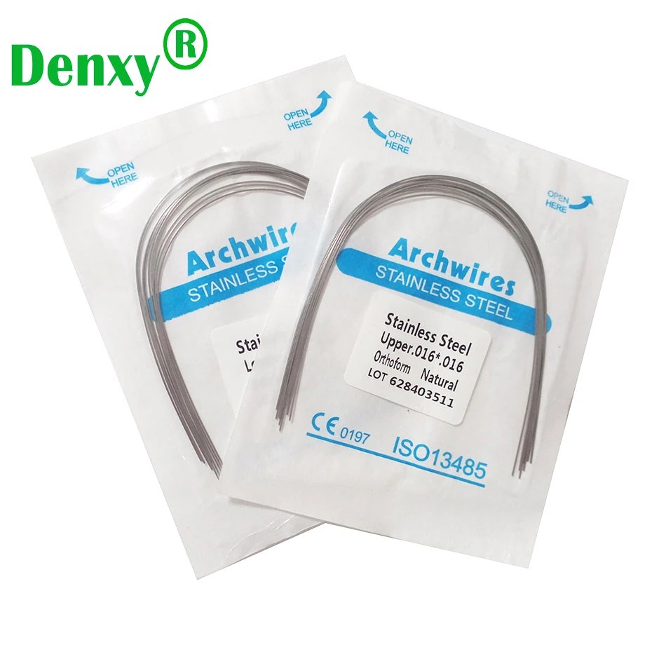 Denxy 10packs Orthodontic Stainless Steel Arch Wires Dental Super