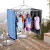Sock Drying Rack with 36 Pegs Stainless Steel Sock Hanging Rack Swivel Wind-proof Laundry Drip Hanger Foldable Sock Hanger 3
