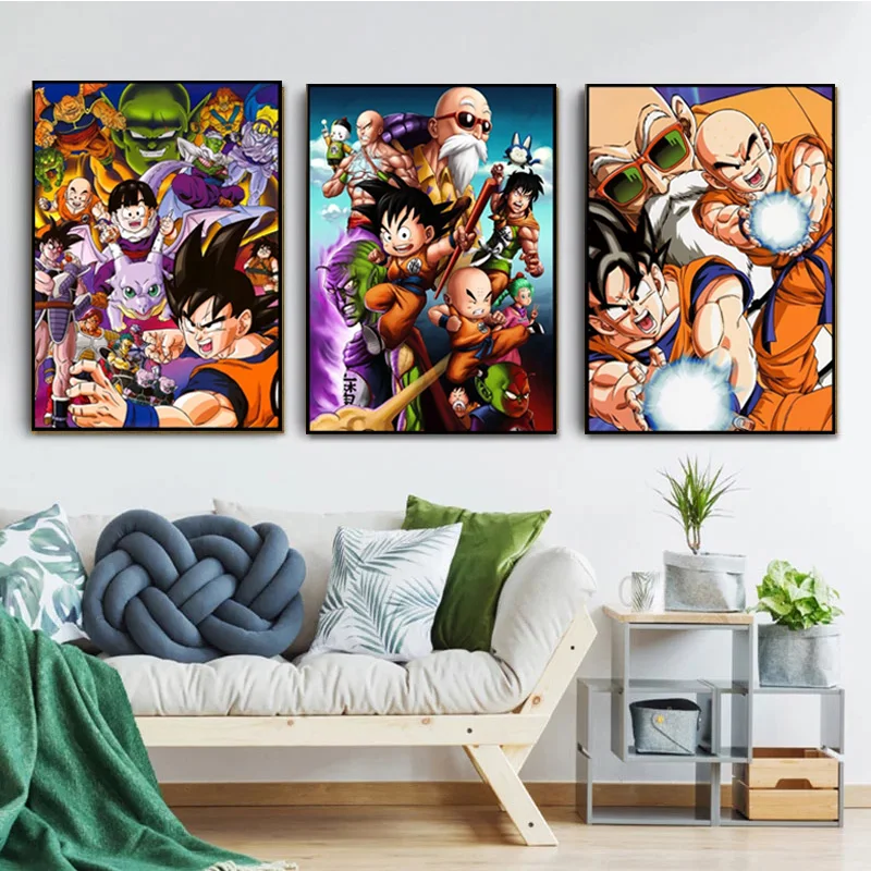 

Japanese Classic Anime Dragon Ball Figure Canvas Prints Poster Comic Manga Home Room Bar Wall Decor Art Painting Mural Cuadros