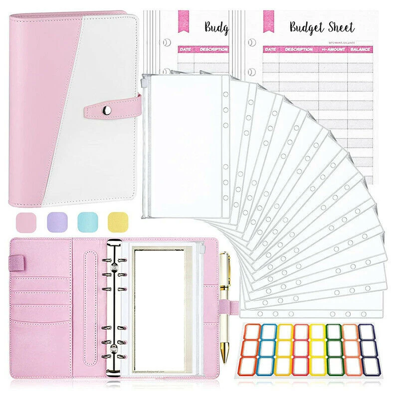 Poupança de Dinheiro Folhas de Orçamento Organizador de Dinheiro Orçamento Binder Dinheiro Envelopes Notebook Pasta Material Escolar Escritório a6 4 Toys & Sports