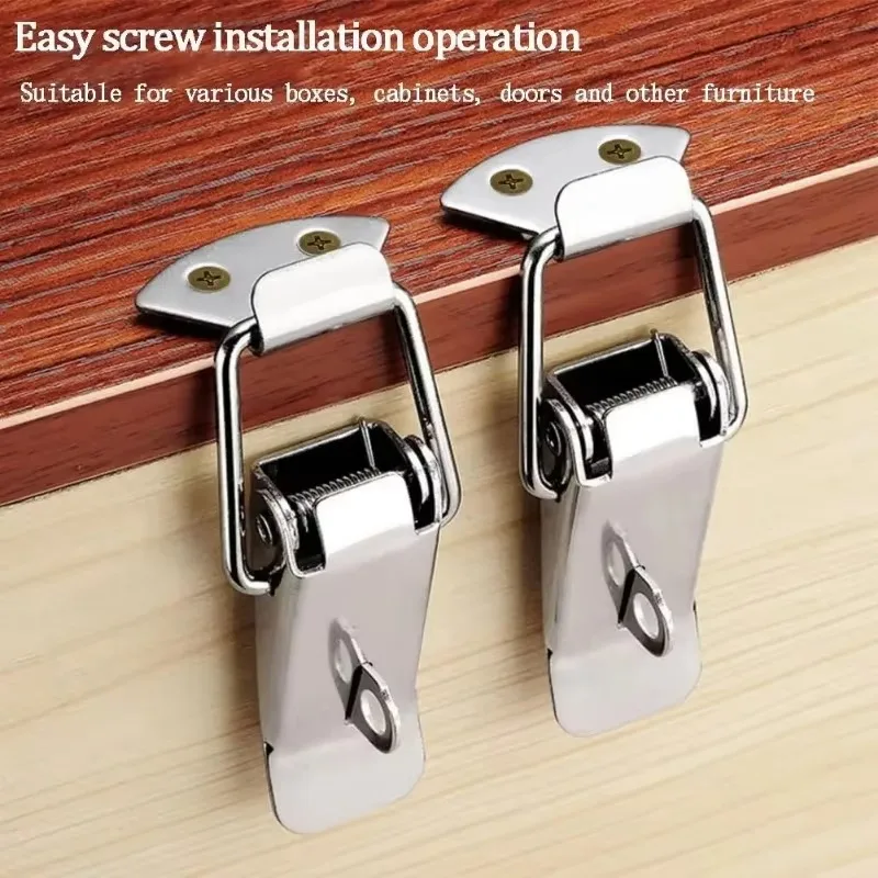Toggle Latches Buckle Clamp 10/2PCS Duck-mouth Buckle Box Closure Lock Stainless Steel Toggle Latches Spring Loaded Clamp Clip Lever Clasp Crate Lock Snap
