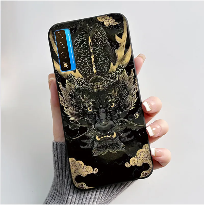 Luxury Dragon Black Soft Silicone Phone Case Back Cover - Cute and Cool Design