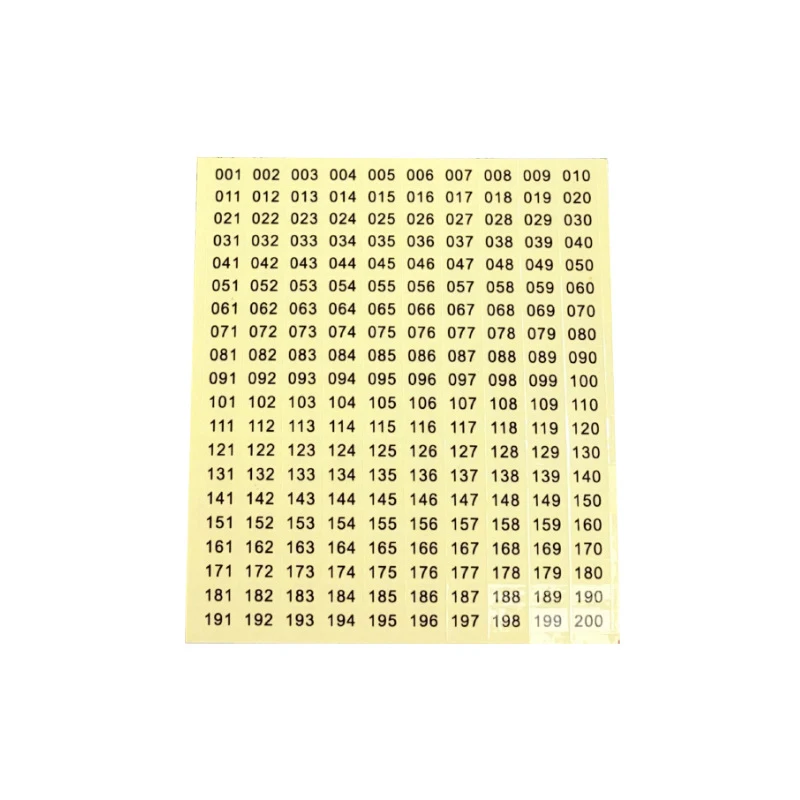 Waterproof Laser Number Label Stickers 1/4sheets DIY Craft Self Adhesive Nail Polish Lipstick Color Number Tags Sticker Number Sheet Stickers