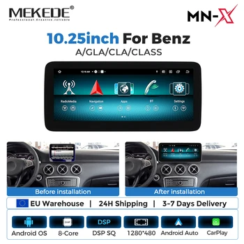 Radio para Auto MEKEDE de 8 Núcleos con Android 15, CarPlay Inalámbrico para Mercedes-Benz Clase A W176 GLA X156 CLA C117, Sonido DSP, Android Auto, Navegación GPS, 4G LTE, WIFI, Reproductor Multimedia para Auto 1