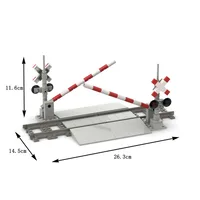 MOC City Train Building Block Train Track Corridor Elevating Rod Pedestrian Crossing Assembly Children's Toy Birthday Gift 5
