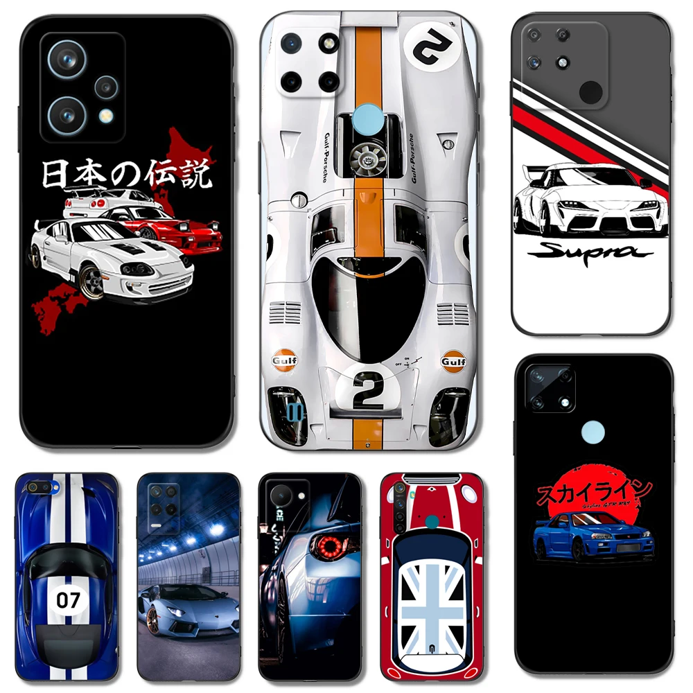 Custodia In Tpu Nero Per Realme Q5 X Xt X2 X3 Superzoom X50 V13 Q3I X7 Pro Ultra Gt Master Edition Luxury Cool Sports Car