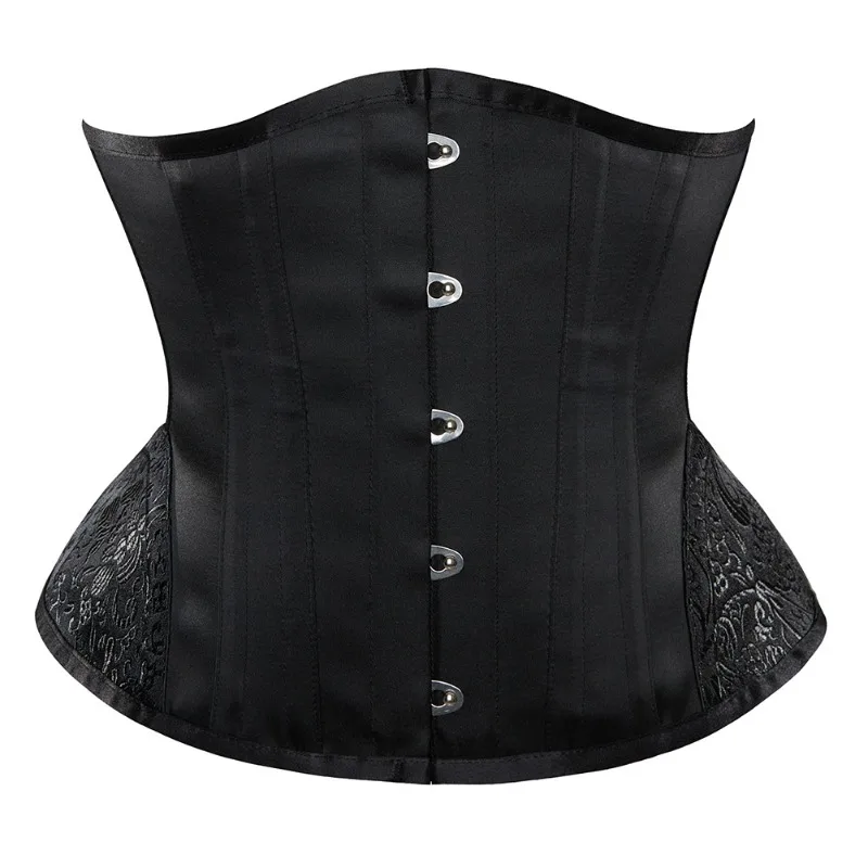 

XXS-6XL Korset Bawah Dada Vintage 5 Kancing Cinchers Pinggang Wanita 14 Bustier Bertulang Baja Korset Pendek Sandaran