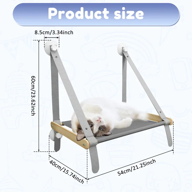 Foldable Cat Hanging Bed Window Suction Cups Pet Hammock Aerial House Kitten Climbing Seat Comfortable Pet Accessories 6