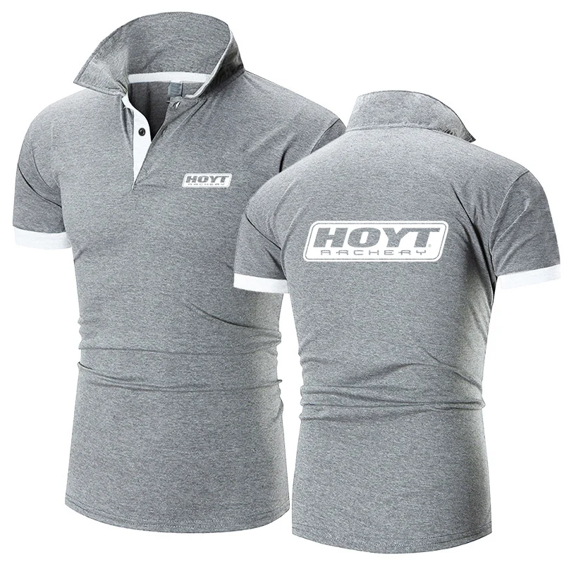 Huo Yite archery 2023 men's spring and summer new splicing short sleeve business high-end T-shirt brand Polos.
