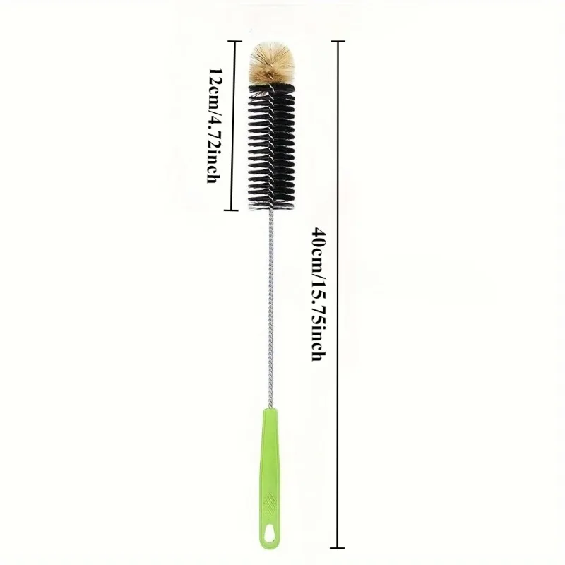 3-Piece Eco-Friendly Bottle Cleaning Brush Set for Milk Bottles and Glassware