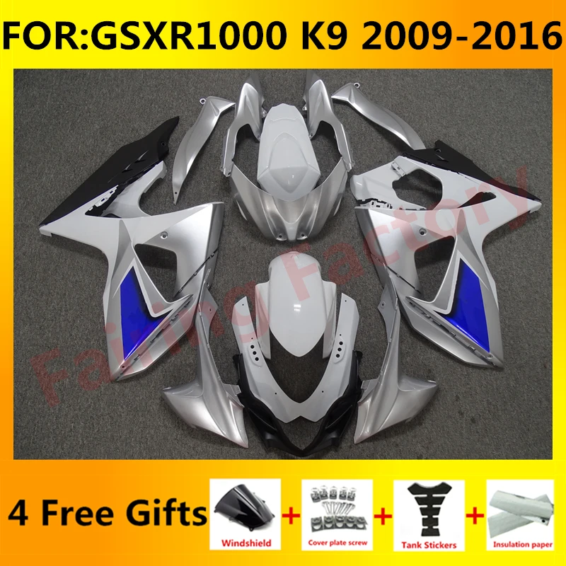 

Motorcycle Fairing kit fit for GSXR1000 GSXR 1000 GSX-R1000 2009 2010 2011 2012 2013 2014 2015 2016 K9 Fairings set blue white