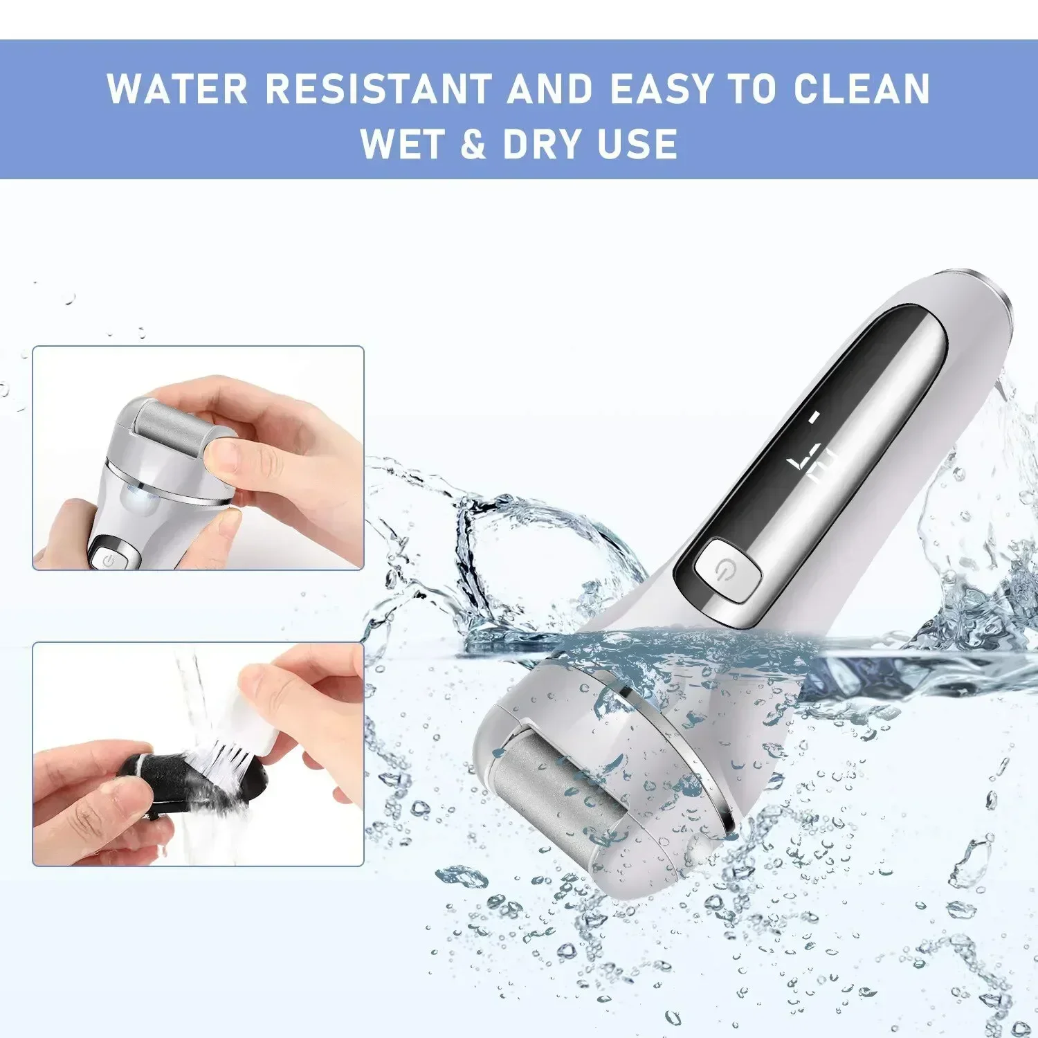 Electric Foot File & Callus Remover, USB Rechargeable Pedicure Tool for Heel Care and Smooth Feet for Men Women