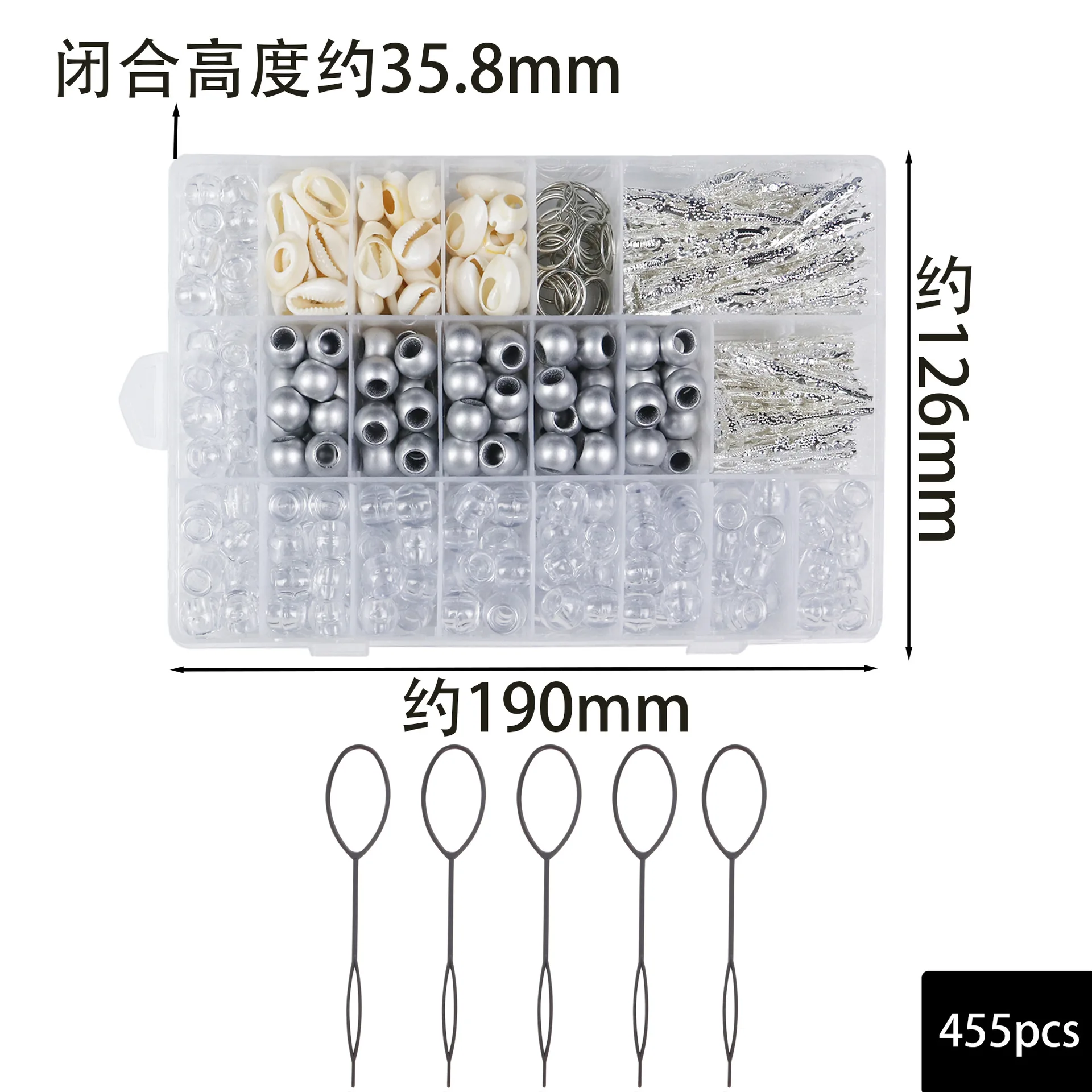 6-teiliges Set Naturstein Haarschmuck - Schlangen-Design Mit Edelsteinen