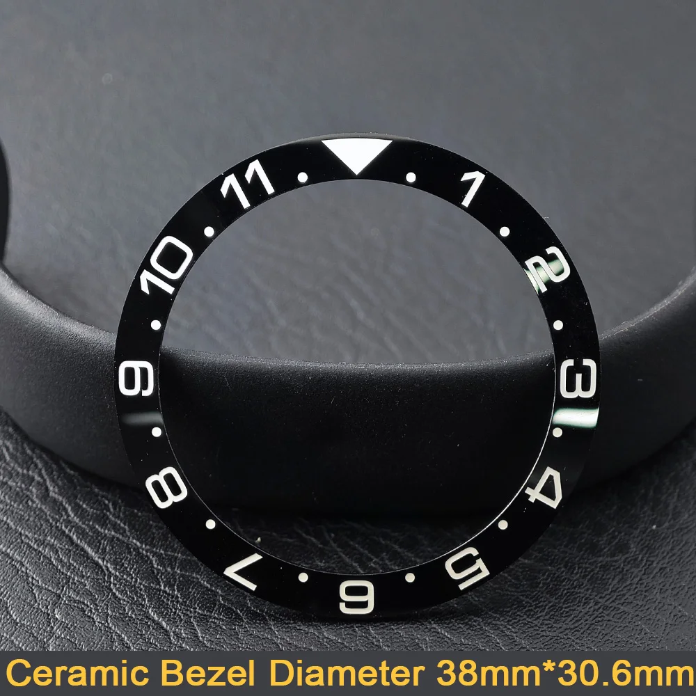 Men's Watch Replacement Bezel Insert with Tilted Ceramic and Carbon Fiber Texture