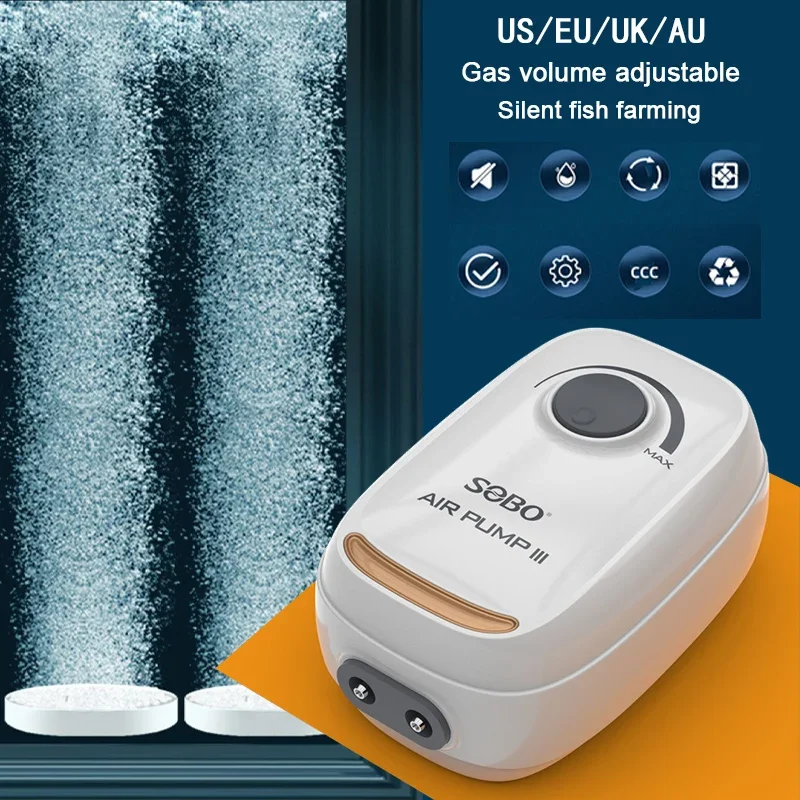 SOBO High Power AR-30 6W Mute Oxygen Pump Fish Tank Oxygenation Pump Household Oxygenator Small Fish Tank Air Pump