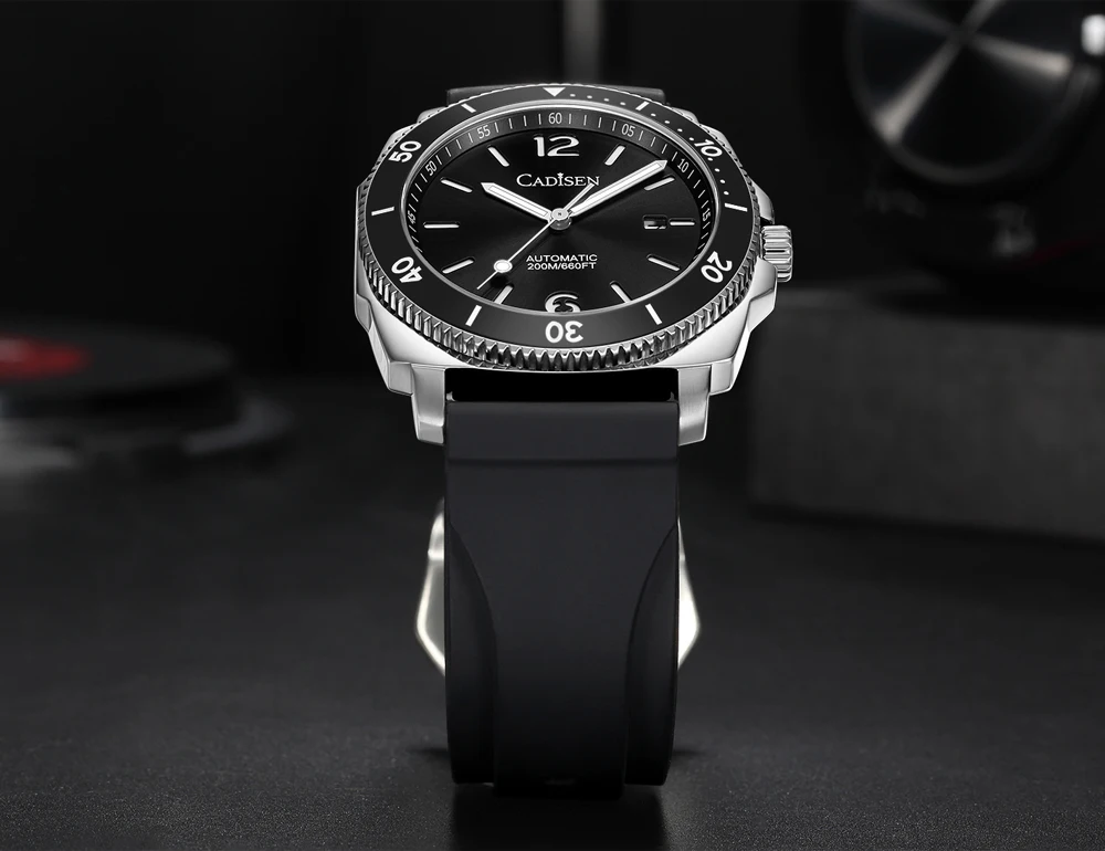 CADISEN Watch for Men Japan Miyota 8215 Movement Men Mechanical Wristwatches 20Bar Waterproof Diver Automatic Luxury Watch C8199