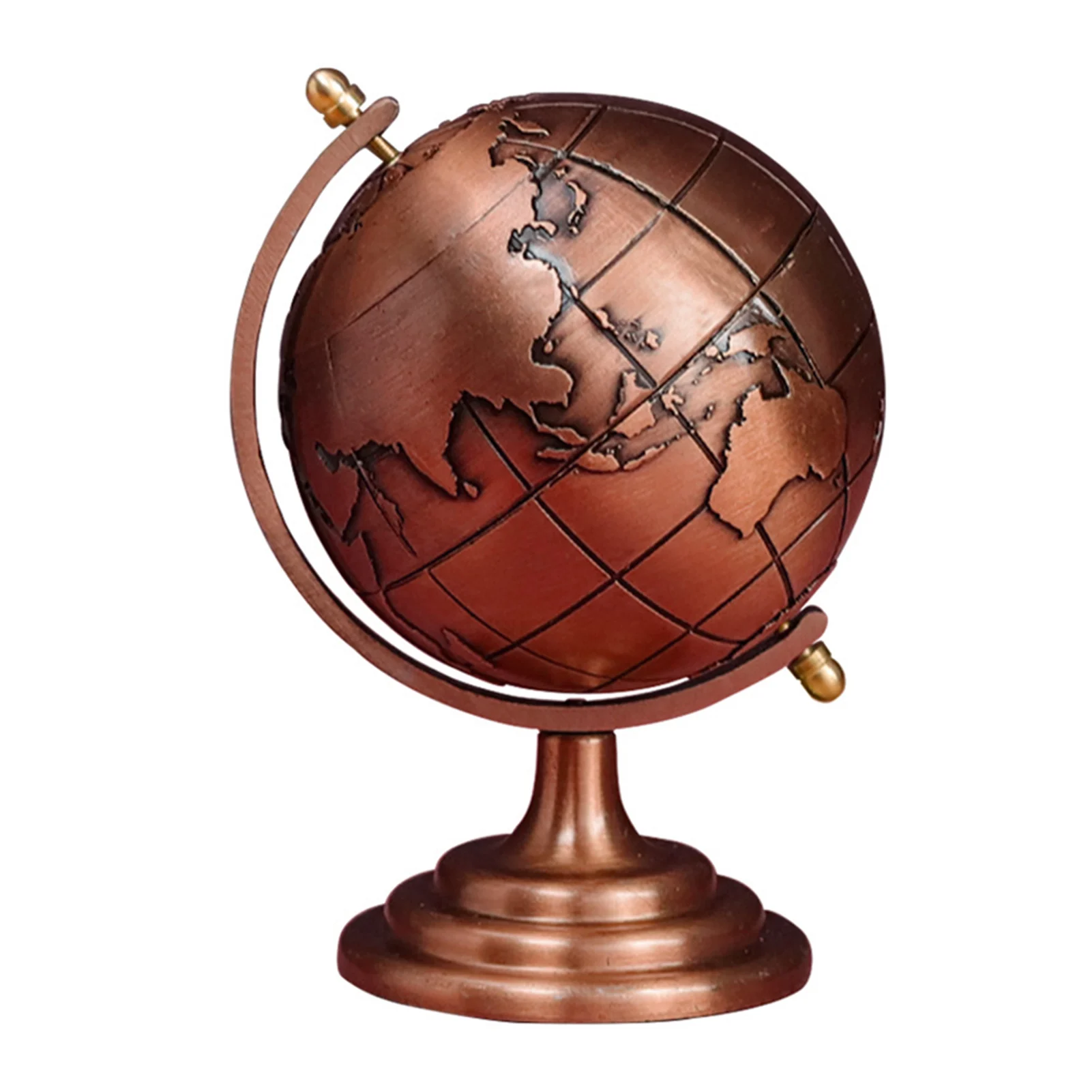 Ufficio Fotografia Prop Regalo Per Desktop World Globe Stabile Vintage Rotante Studio Home Decor Piccolo Ornamento In Ferro Battuto Solido