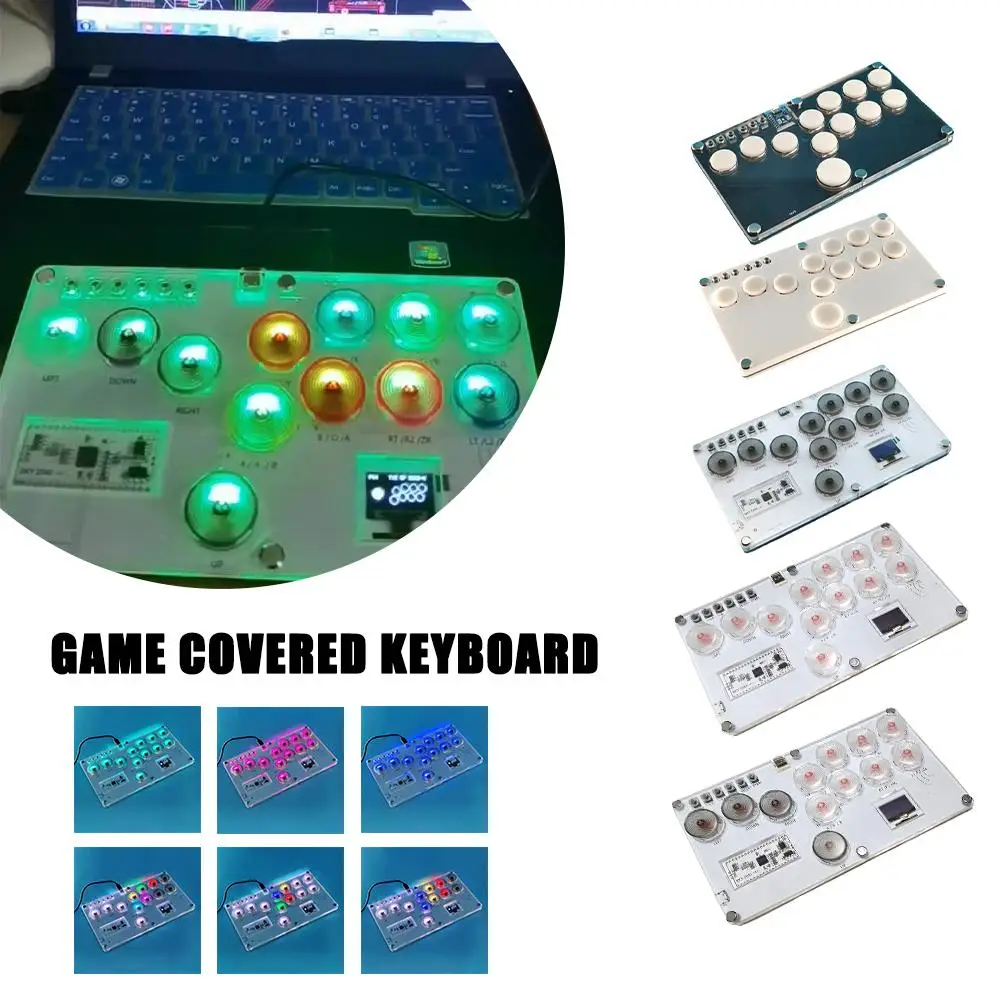 

RP2040 Fighting подходит для Hitbox Raspberry Pi Street Fighter 6 с железным кулаком и задним покрытием в стиле панк PS4, джойстик S2B5