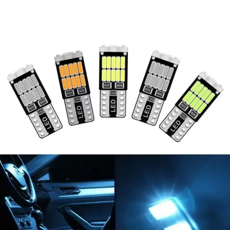 

10PCS T10 W5W 194 501 Led Canbus No Error Car Interior Light T10 26SMD 4014 Chip White Instrument Lights