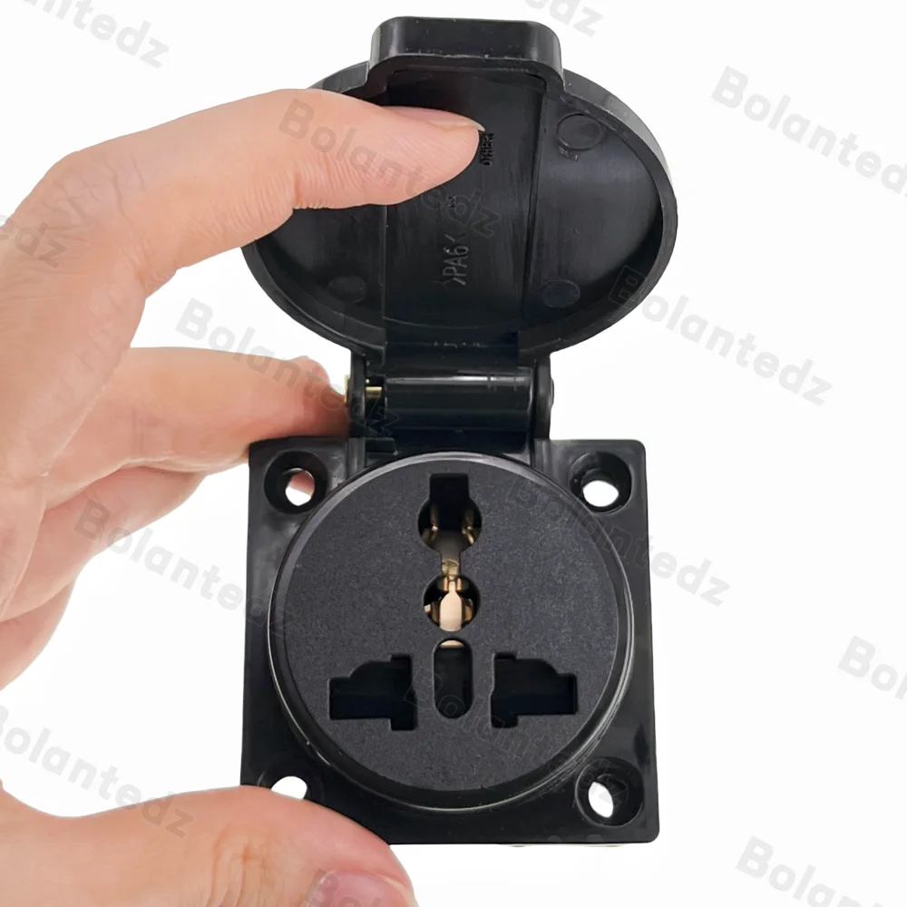 Bolantedz 1Pcs 다기능 산업 안전 콘센트 10A 250V IP44 CE 범용 방수 전원 커넥터 소켓