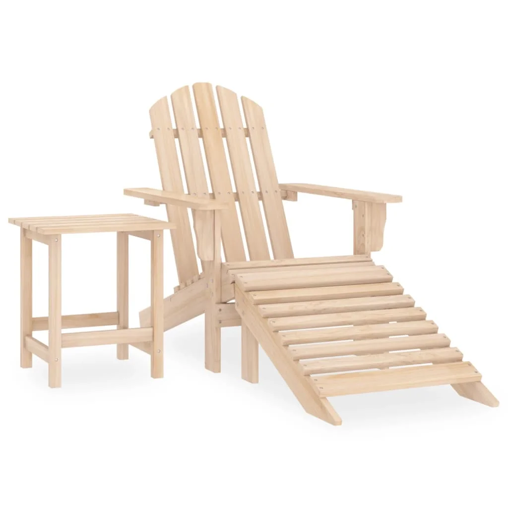 Sedia Da Giardino Adirondack Con Poggiapiedi E Tavolo