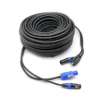 PowerCon to NEMA 5-15P Plug + 3Pin XLR Cable 3x1.5mm² Power & DMX Hybrid Cord for DJ Lighting Stage Audio Speaker 1m 2m 3m 5m