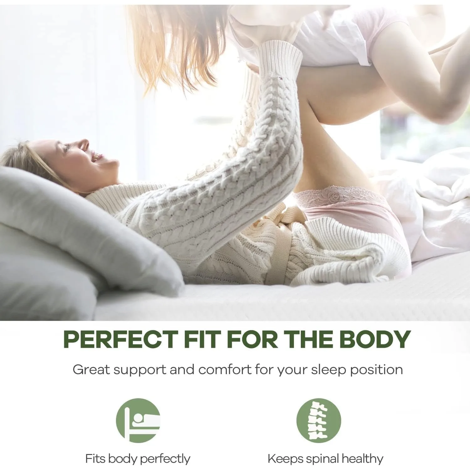 6 Inch Queen Mattress, Gel Memory Foam Queen Size Mattress, Pressure Relieving, Cooling Gel Foam, 80"L x 60"W x 6"Th,White 4