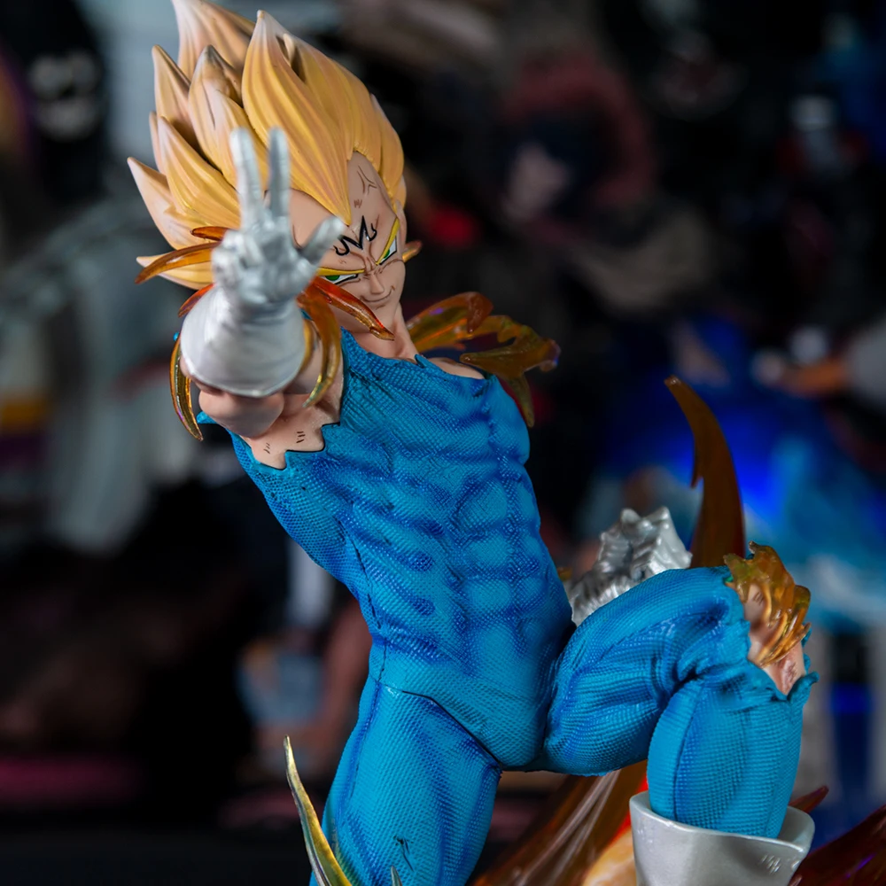 41cm Dragon Ball Z Vegeta Figure GK DBZ Anime Figures PVC Action Statue 3 Heads Collectible