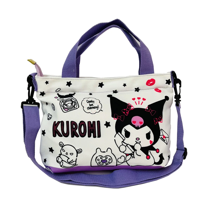 

New Kawaii Sanrio Tote bag Hello kittys Kuromi My Melody Cinnamoroll Cute Fashion Shoulder Bag Canvas Shopping Bag Gifts