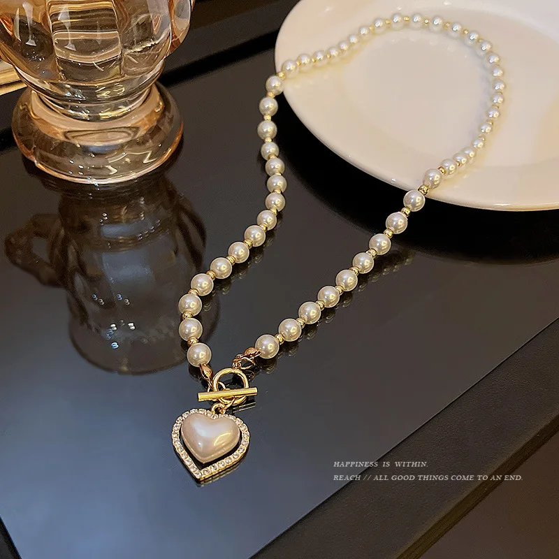 Stunning Gold Pearl Chain Necklace - All Jewelry | Red Dress