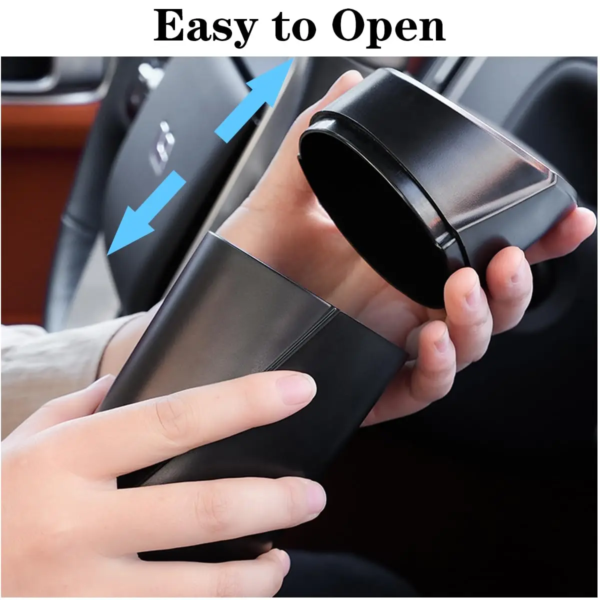 Car Trash Can with Lid Push-Pull Multi-Function Car Trash Can Storage Box Organizer Interior Accessories Suitable for Most Cars