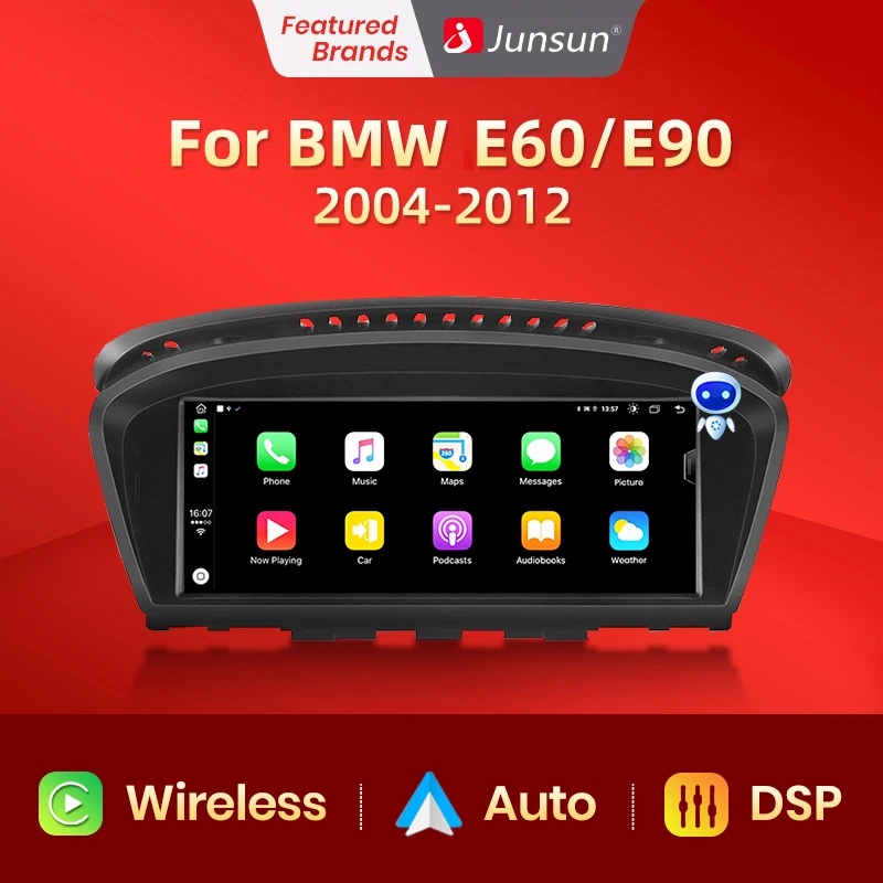Junsun Ai Voice Wireless Carplay Car Radio Multimedia For Bmw 5 Series