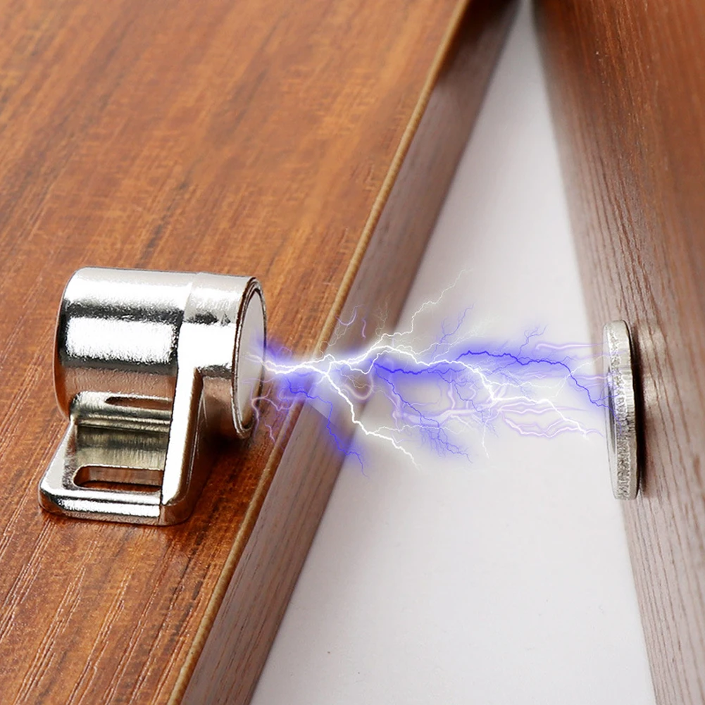 Description Picture 4 of item1pc Strong Magnetic Cabinet Catches Cabinet Wardrobe Thickened Zinc Alloy Silver Door Stopper Catch Latch Furniture Parts