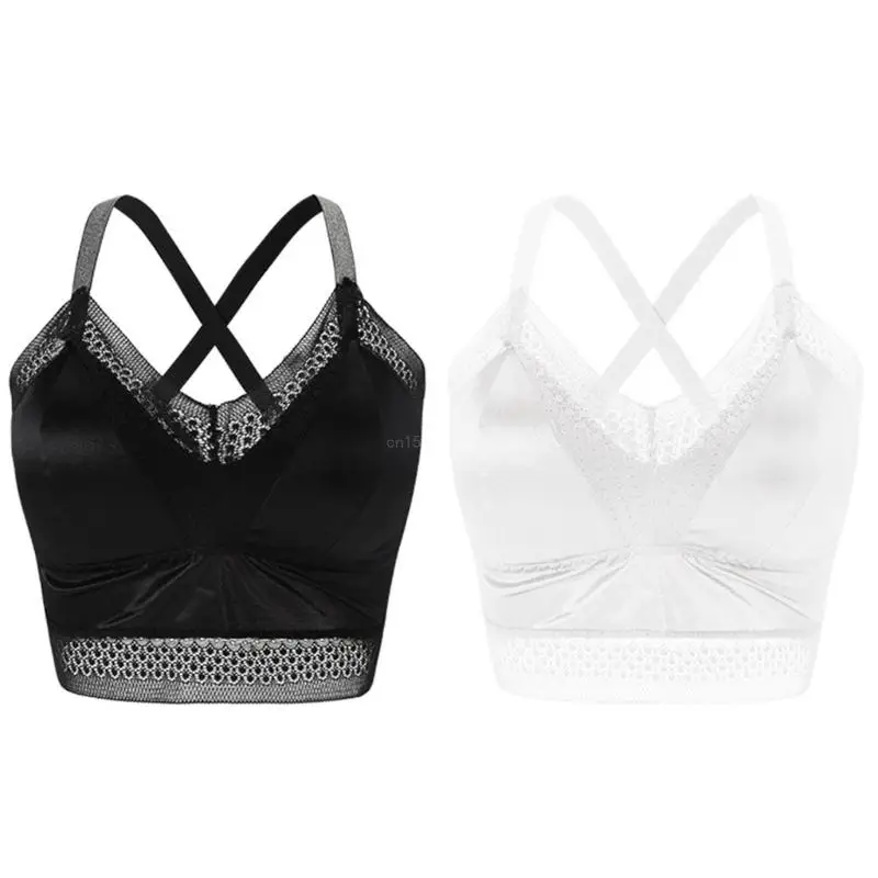 

Back Sport Bras Padded Strap Criss Cropped Bras for Yoga Workout Fitness Lace Bra Underwear